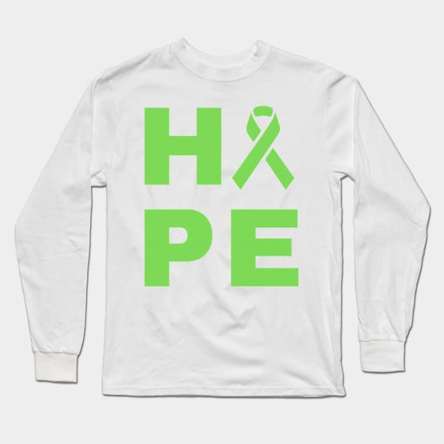 Hope Awareness Ribbon (Green) Long Sleeve T-Shirt by CaitlynConnor